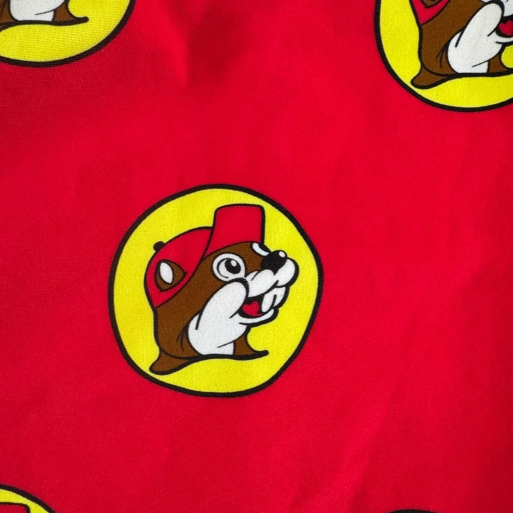 Buc-ee's Girls Red Beaver Logo One Piece Swimsuit Ruffle Straps Size 5T